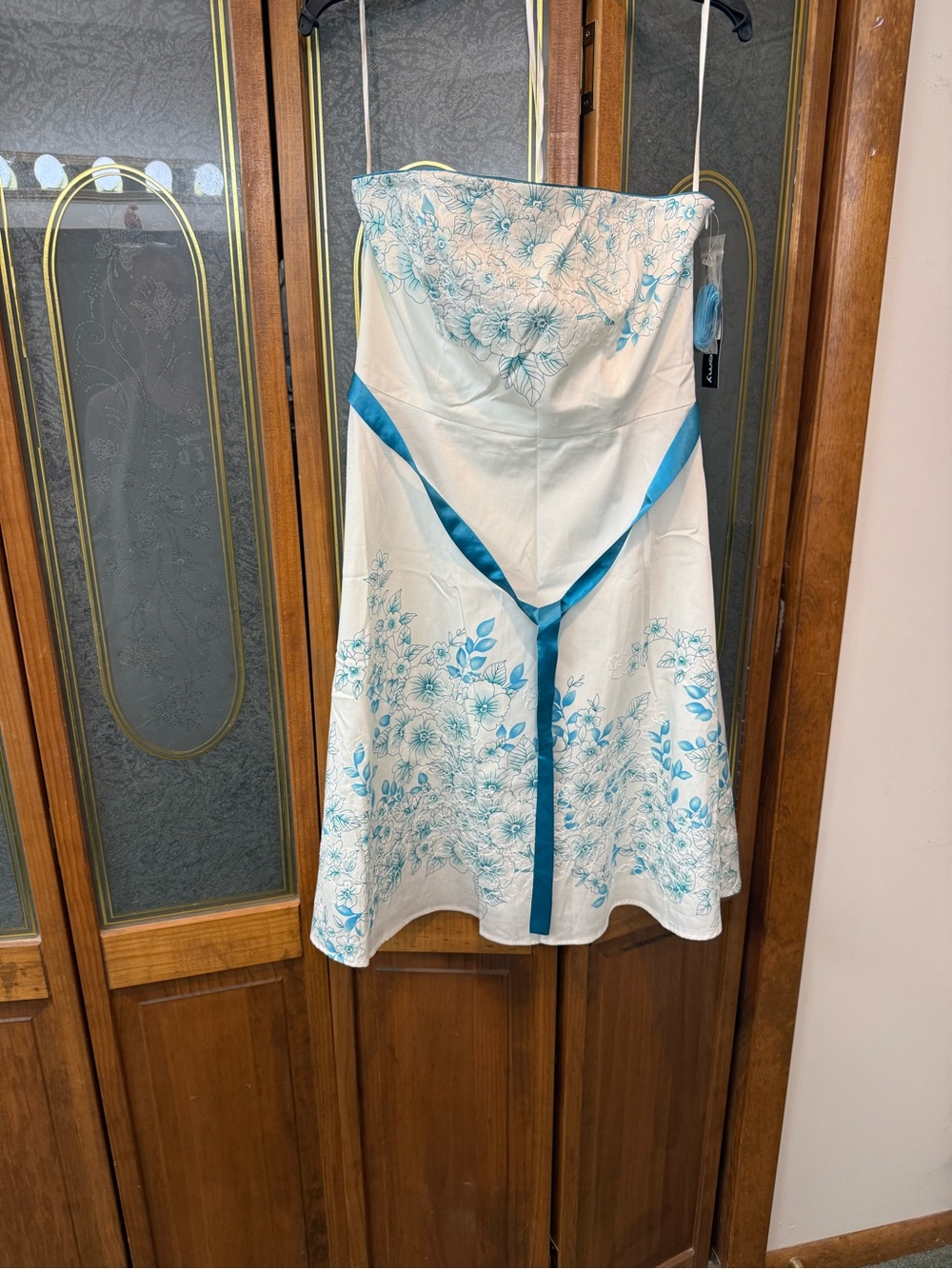SPENCER JERMEY LADIES Strapless Teal dress, BRAND NEW